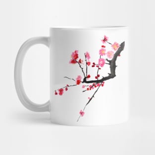 red plum flower Mug